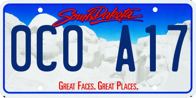 SD license plate 0COA17