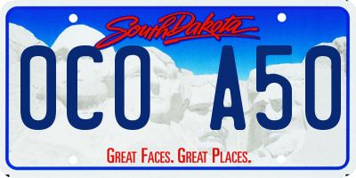 SD license plate 0COA50