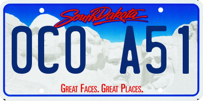 SD license plate 0COA51