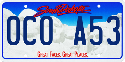 SD license plate 0COA53