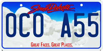 SD license plate 0COA55