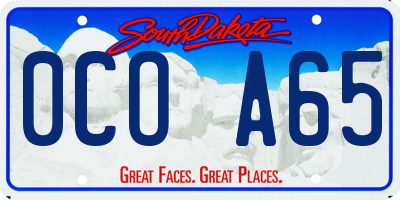 SD license plate 0COA65