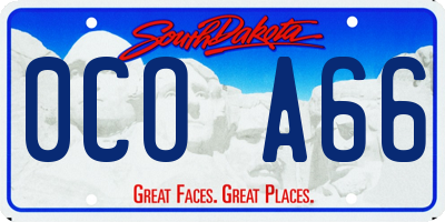 SD license plate 0COA66