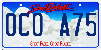 SD license plate 0COA75