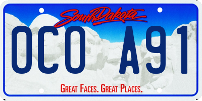 SD license plate 0COA91