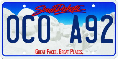 SD license plate 0COA92