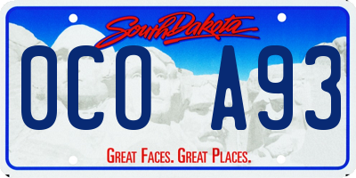 SD license plate 0COA93