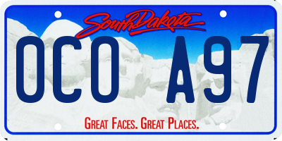 SD license plate 0COA97