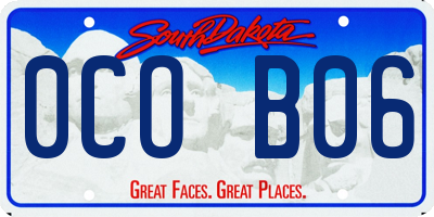 SD license plate 0COB06