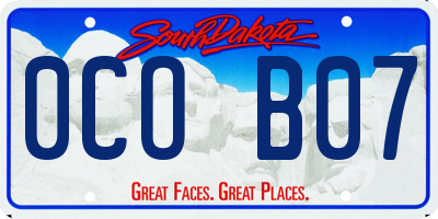 SD license plate 0COB07