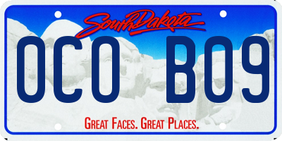 SD license plate 0COB09