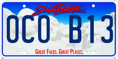 SD license plate 0COB13