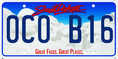 SD license plate 0COB16