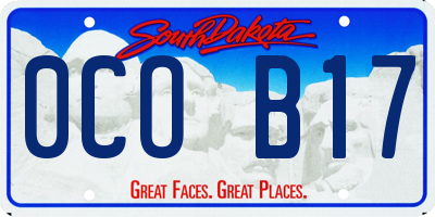 SD license plate 0COB17
