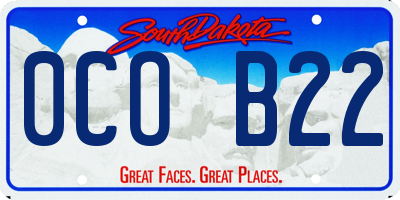 SD license plate 0COB22