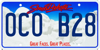 SD license plate 0COB28