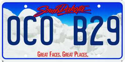 SD license plate 0COB29