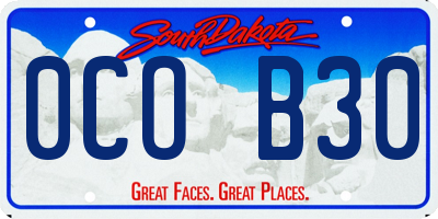 SD license plate 0COB30
