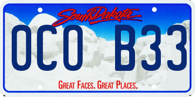 SD license plate 0COB33