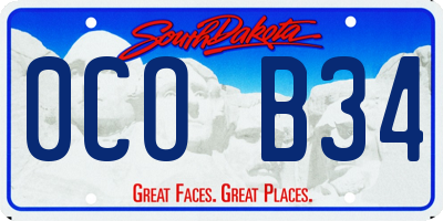 SD license plate 0COB34
