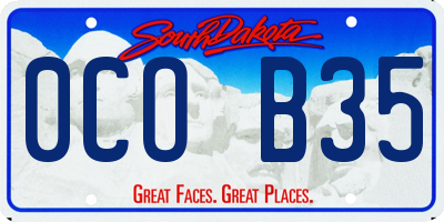 SD license plate 0COB35