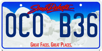 SD license plate 0COB36