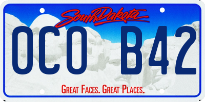 SD license plate 0COB42