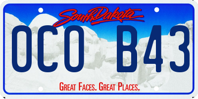 SD license plate 0COB43