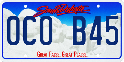 SD license plate 0COB45