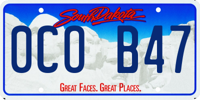 SD license plate 0COB47