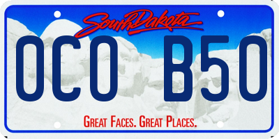 SD license plate 0COB50