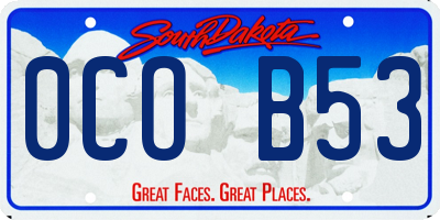 SD license plate 0COB53