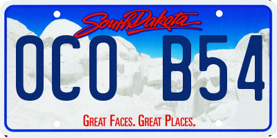 SD license plate 0COB54