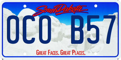 SD license plate 0COB57