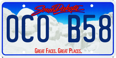 SD license plate 0COB58