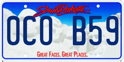 SD license plate 0COB59