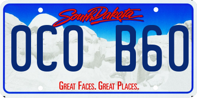 SD license plate 0COB60
