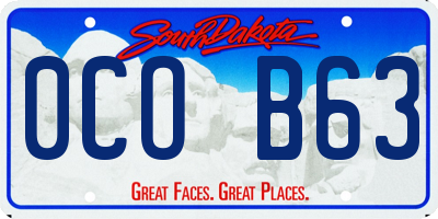 SD license plate 0COB63