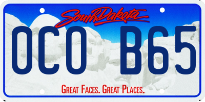 SD license plate 0COB65