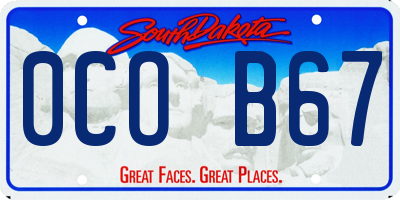 SD license plate 0COB67