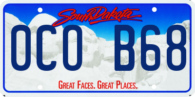 SD license plate 0COB68