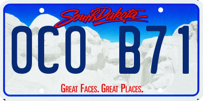 SD license plate 0COB71