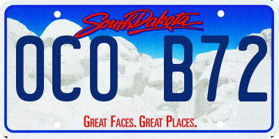 SD license plate 0COB72