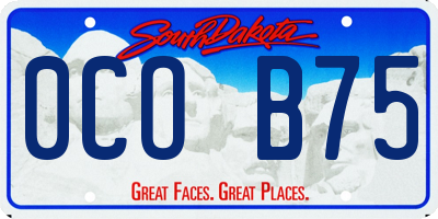 SD license plate 0COB75