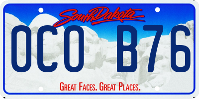 SD license plate 0COB76