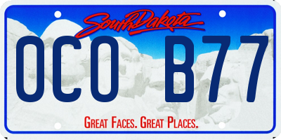SD license plate 0COB77