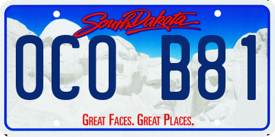 SD license plate 0COB81