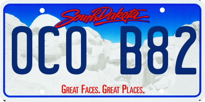 SD license plate 0COB82