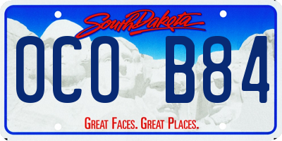 SD license plate 0COB84