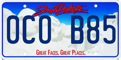 SD license plate 0COB85